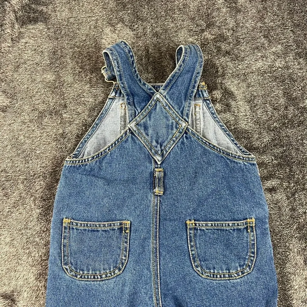 Vtg Gymboree Embroidered Denim Jean Overalls Girl XS 1-2 Years Rainbow Tag